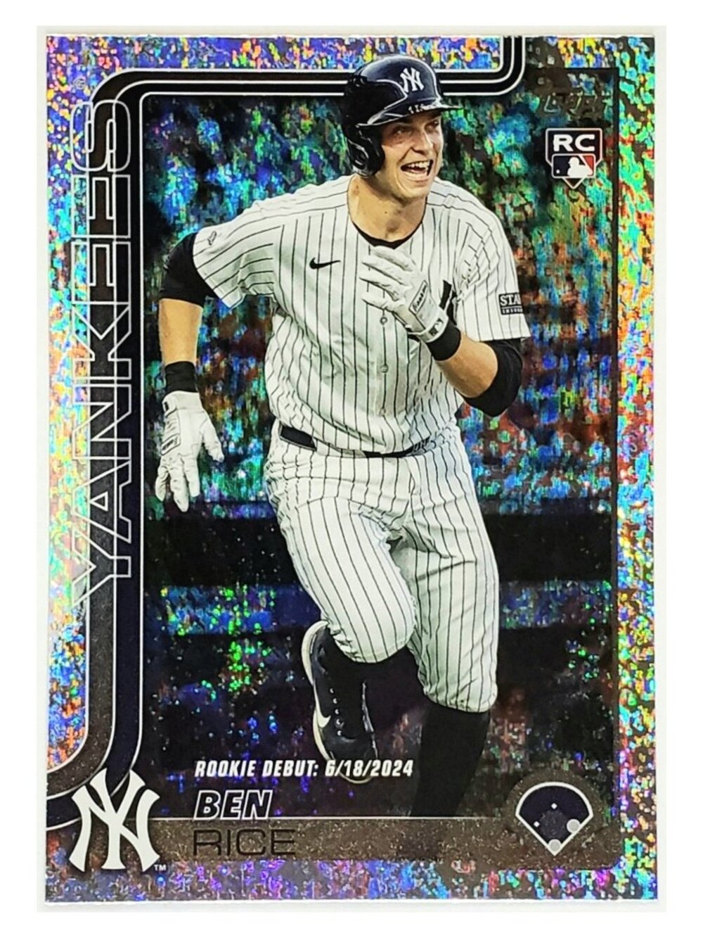 BEN RICE ROOKIE "SANDGLITTER" VARIATION 2025 TOPPS UPDATE #US25, YANKEES